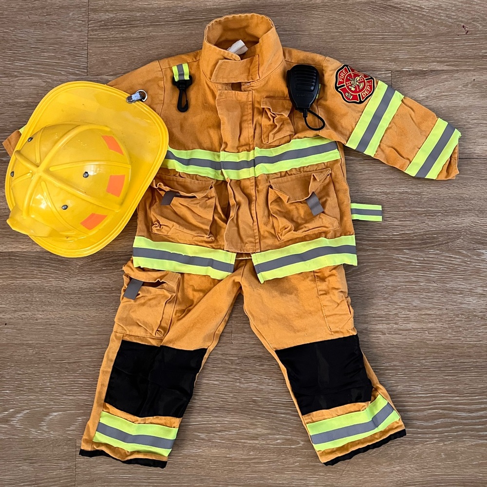 Teetot Adventure Factory Firefighter Halloween Costume Child’s Sz 3-4